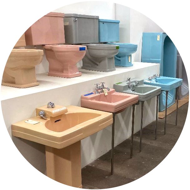 Sinks, tubs and toilets the color of pastel candies ... and so much more!

Pasadena, CA