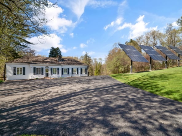 teahouse and solar panels