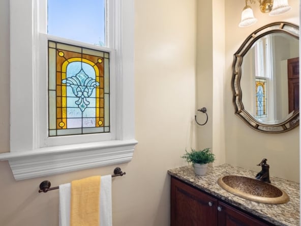 790 Oneida St-019-025-Rare Main Floor Powder Bath Features A StoneTopped Vanity And Leaded Glass Window-MLS_Size