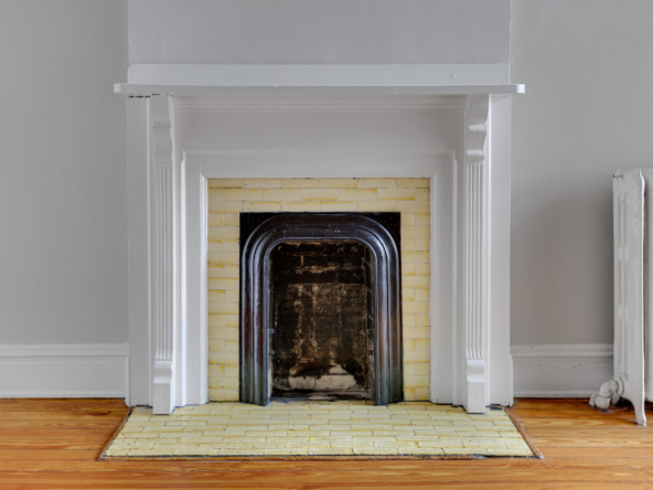 Yellow fireplace